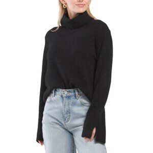 NO NAME Black Cashmere Essential Turtleneck Sweater
